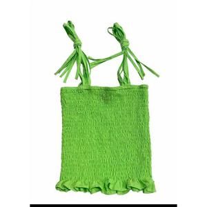 NEW LITTLE OLIN girl's smocked top in green